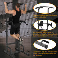 EIGFOH Soporte Multifuncional con Estación de Flexiones y Agarraderas para Ejercicios de Cuerpo Completo en Casa, Barra de Dominadas, Modelo 70055-1-2, Disponible en China