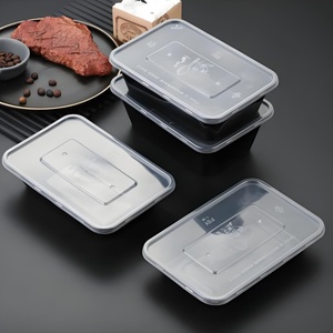 Boîte à lunch jetable en PP de qualité alimentaire, compatible <span class=keywords><strong>micro</strong></span>-<span class=keywords><strong>ondes</strong></span>, conteneur rectangulaire transparent épaissi avec couvercle - Product Image 2