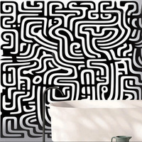 Papier peint sur mesure, revêtement mural, design géométrique, papier peint texturé, décoration murale pour la maison, le bureau, l'hôtel, le centre commercial, l'entrée, le hall, art mural