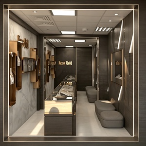 ชั้นวางโชว์เครื่องประดับสำหรับร้านค้า ออกแบบตกแต่งภายในตามสั่ง ตู้โชว์กระจก ตู้โชว์เครื่องประดับ ตกแต่งร้านค้า - Product Image 1