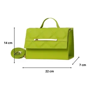 Sac bandoulière matelassé pour femme Bernie, doublure PU, fermeture éclair, style vintage, vert citron, imperméable, usage quotidien - Product Image 1