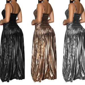 Vestidos de Fiesta Elegantes para Mujer, sin Tirantes, Largos hasta el Suelo, Cintura Natural, con Brillo y Estampado Digital - Product Image 4