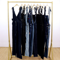 Celana Cargo Denim Vintage Geryon Bekas Pakai dengan Tali Pengikat untuk Wanita 45kg MOQ Koleksi Musim Panas