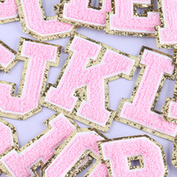 Patchs lettres de l'alphabet, à paillettes, en Chenille, pour vêtements et accessoires, 10 pièces, 8cm