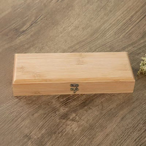 Boîte de rangement en bois massif, rectangulaire, avec couvercle rabattable et verrouillage, organiseur de bureau pour documents - Product Image 3