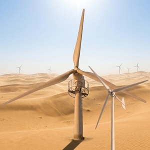 Générateur industriel de haute performance pour la production d'énergie à grande échelle 400 V, tolérant aux hautes vitesses de vent, avec un diamètre de rotor de 22 m et une hauteur de 30 m - Product Image 3