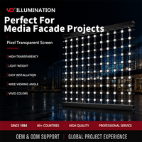 Écran LED en maille média décoratif IP68 pour tunnel de parc et façade de bâtiment