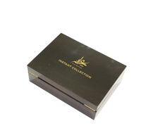 Boîte cadeau en bois vintage de luxe de haute qualité, fabriquée à la main, rectangulaire, noire laquée, en MDF, avec doublure en velours, pour cosmétiques, vernis à ongles, haut de gamme