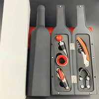 WELLFLYER WK-070 Tire-bouchon à vin 5 Pcs Set Bottle & Wine Glass Shape Box Kits Customizable Logo Stainless Bottle Opener