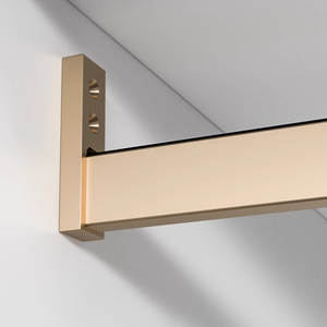 Tige <span class=keywords><strong>de</strong></span> suspension carrée en alliage d'aluminium pour placard, <span class=keywords><strong>bride</strong></span> argentée épaissie pour passe-vêtements et tige <span class=keywords><strong>de</strong></span> séchage d'armoire - Product Image 2