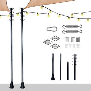 JH-Mech-Kit de toldo de soporte resistente <span class=keywords><strong>para</strong></span> exteriores, toldo <span class=keywords><strong>para</strong></span> cubierta exterior, patio trasero, jardín, 2 paquetes, parasol de acero, poste de <span class=keywords><strong>vela</strong></span> - Product Image 1