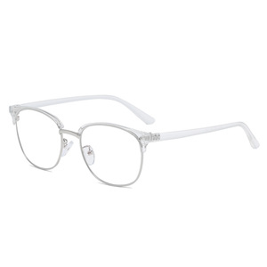 Classic Semi Rimless Anti Blue Light Blocking Glasses Men <strong>Square</strong> <strong>Ray</strong> Filter Computer UV400 Protection Women Eyeglasses - Product Image 2