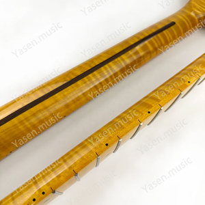 Manche de guitare ST de remplacement en érable flammé, 22 frettes, rayon de 12 pouces, à vendre - Product Image 5