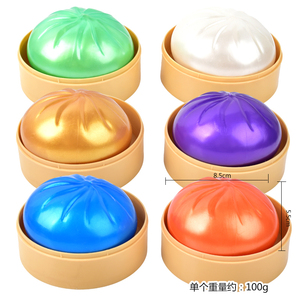 En gros, Jouet anti-stress souple et coloré en forme de boulette de riz (bao) mignonne, avec visage souriant, jouet sensoriel et promotionnel, avec support de cuisson vapeur - Product Image 2