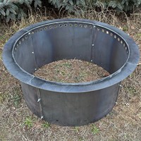 Insert de foyer sans fumée en acier Corten robuste OEM, anneau de doublure de foyer en acier patinable, multi-pièces à assembler par boulons avec ventilation