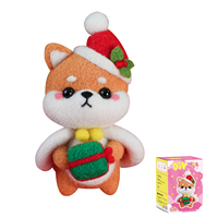 Kit de feutrage à l'aiguille en gros directement de l'usine, série Noël, mignon Shiba Inu, laine de qualité supérieure, ensemble de loisirs créatifs éducatifs pour poupées en feutre