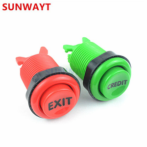Bouton poussoir d'arcade concave de 33mm de style américain Bouton poussoir de <span class=keywords><strong>jeu</strong></span> de crédit/sortie/pièce de monnaie/puissance - Product Image 4