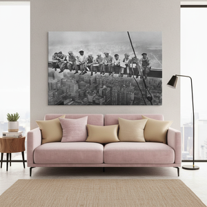 Impression sur toile d'un vieux tableau photo de construction de New York : Déjeuner sur un gratte-ciel, TOILE ENVELOPPEE - Product Image 2