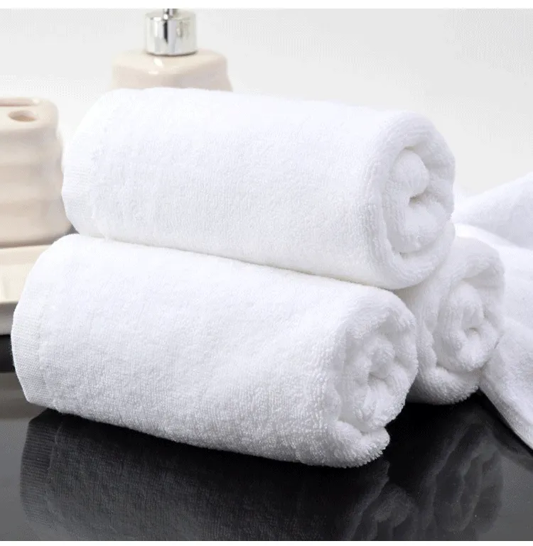 منشفة حمام من قماش تيري حجم 25*25, منشفة وجه صغيرة من القطن الأبيض للفنادق