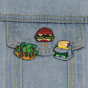 Cartoon Money Bread Doughnut Enamel Pins Funny Dollar Banknote Brooch Lapel Badge Jewelry Gift for Friends - Product Image 1