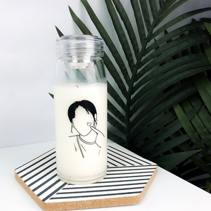 Infuseur à thé en Borosilicate Portable sans BPA, Design personnalisé, bouteille d'<span class=keywords><strong>eau</strong></span> en verre avec filtre, vente en gros, écologique, sport, ml - Product Image 2