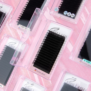 ESSI LASH Vente en gros de plateaux de cils coréens en PBT, noirs, doux, volumineux, faits à la main, 0.03, effet cachemire, noir mat, velours, fournitures pour extensions de cils - Product Image 5
