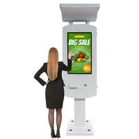 Kiosco de Pago para Exteriores de 32 Pulgadas, Resistente al Agua IP65, con Pantalla Táctil Legible bajo la Luz Solar, con Sensor de Luz y Techo, para Comida