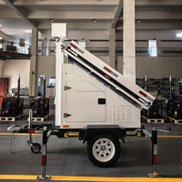 Torre de CCTV Solar Móvil con Mástil Telescópico y Cámaras PTZ para Seguridad en Centros Comerciales, Estacionamientos y Tiendas en Estados Unidos