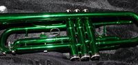 Ready QUALITY Brass Green Trumpet in Bb Key with 3 Piston Stainless Steel Pistons