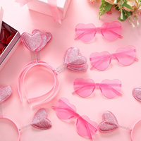 Serre-têtes Cœur Saint-Valentin et Lunettes de Soleil Cœur pour Accessoires de Fête, Accessoires de Photomaton, Décoration de Fête Saint-Valentin pour Femmes