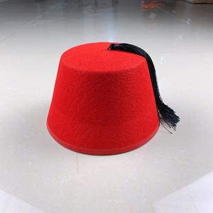 PAFU Accessoire de Costume <span class=keywords><strong>Marocain</strong></span> Chapeau de Fès en Feutre Turc <span class=keywords><strong>Rouge</strong></span> Arabe - Product Image 6