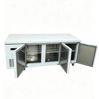 Réfrigérateur-congélateur professionnel à 3 portes en acier inoxydable, table de préparation alimentaire pour cuisine, refroidisseur-congélateur