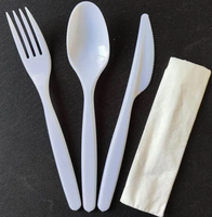 Grande cuillère de luxe 180m, couverts jetables en plastique PS, couteau, fourchette et cuillère