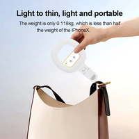 Anneau lumineux LED pliable rechargeable avec température de couleur réglable 2500K-10000K pour la photographie et la vidéo en selfie sur mobile