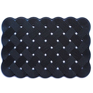 Tapis en corde de caoutchouc, design rectangulaire, fabriqué à la machine, antidérapant, lavable, durable, écologique, couleur unie, fleur, extérieur, maison, bureau - Product Image 3