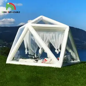 Clear Blow Up Tents House Outdoor Triangle Airtight Holiday Camping Stargazing Luxury Transparent Inflatable Hotel Tent