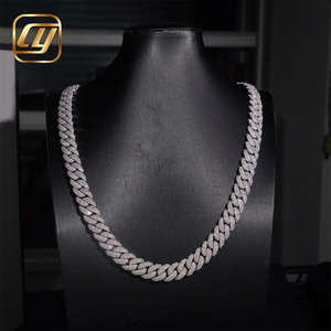 Collar de Plata de Ley 925 de 12 mm con Incrustaciones de Diamantes de Imitación Estilo Hip Hop, Cadena Cubana de Miami, Certificado GRA, VVS, Moissanita - Product Image 4