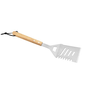 Juego de 3 Utensilios para Barbacoa de Acero Inoxidable Resistente, con Horquilla, Espátula y Pinzas, Mango Largo de Madera de Roble, Resistente al Calor, para Barbacoas Familiares - Product Image 5