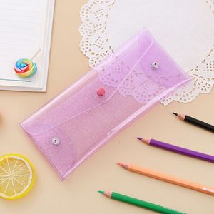 Stylish Thin <b>Vinyl</b> Pencil Case Cute Clear Poly Envelopes File <b>Bag</b> Colorful Transparent Laser Cosmetic <b>Bag</b> for Girls Women Gifts - Product Image 3