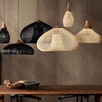 Lampe suspendue en rotin de style japonais Wabi-sabi, bohème, vintage, tissée à la main, pour la décoration de la salle de thé, de l'hôtel, du restaurant