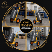 Carretilla de Paletas Metálica de Dos Ruedas, Plegable, para Transporte de Barriles de Aceite