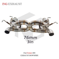 ING SUS304 Échappement arrière à soupapes pour Ferrari 488 GTB/Pista F154 3.9T 2015-2021 |   Tuyau d'échappement en X de 76 mm avec télécommande – Vente en gros