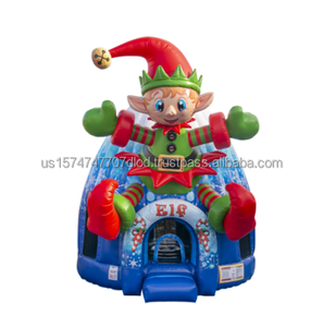 Mini castillo inflable de duende navideño alegre uso interior/exterior con aprobación ASTM CPC - Product Image 6