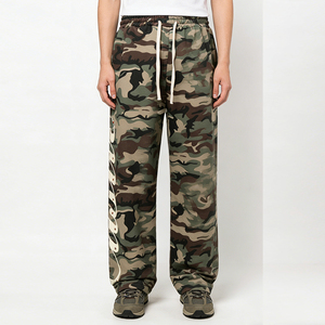 <span class=keywords><strong>Pantaloni</strong></span> da Uomo Personalizzati Estivi in Cotone Pesante Traspirante, Modello Jogger a Gamba Larga Dritta, Stile Svasato e Ampio, <span class=keywords><strong>con</strong></span> Stampa Camouflage, <span class=keywords><strong>Pantaloni</strong></span> Cargo Sportivi - Product Image 1