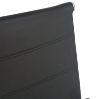 Chaise de conférence en cuir PU avec assise en tissu, chaise de bureau pour réunions avec structure métallique pour écoles et séminaires