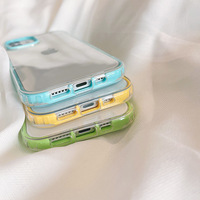 Coque de téléphone portable en silicone gel transparente anti-chute trois-en-un couleur bonbon pour iPhone 17 Pro Max et iPhone 16 Pro