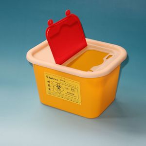 Yellow Sharps Collection Box 3L <b>Plastic</b> Medical Waste <b>Bin</b> For Hospital Use - Product Image 3