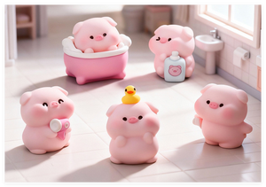 Jouets pour enfants, cadeau 2026, tendance, mignon, mini, bricolage, adorable, figurines de cochons qui prennent un bain, jouets de dessin animé pour enfants, fabricant, beaucoup de stock - Product Image 4