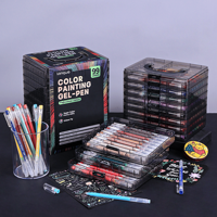 Languo Nouveau Coffret Cadeau de 144 Marqueurs Artistiques à Double Pointe Gambar Completo Stylos de Croquis et Journalisation Pack Luxe
