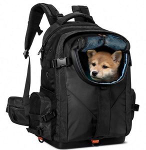 Free Sample Custom Durable Waterproof High Breathable Pet <b>Backpack</b> Carrier With Mesh Window <b>For</b> Small Medium <b>Dogs</b> - Product Image 1
